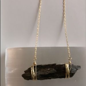 Black kyanite necklace